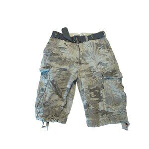 Wearfirst Boy's Camouflage Cargo Shorts With Belt - Size 16